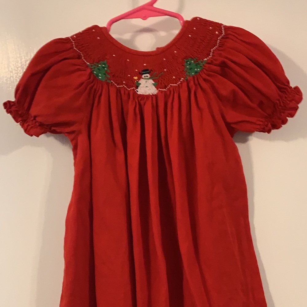 Christmas smocked dress